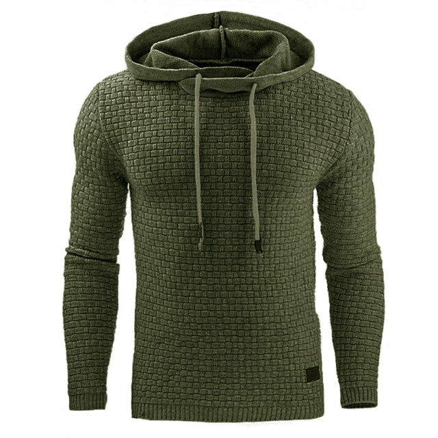 Green textured hoodie on a white background