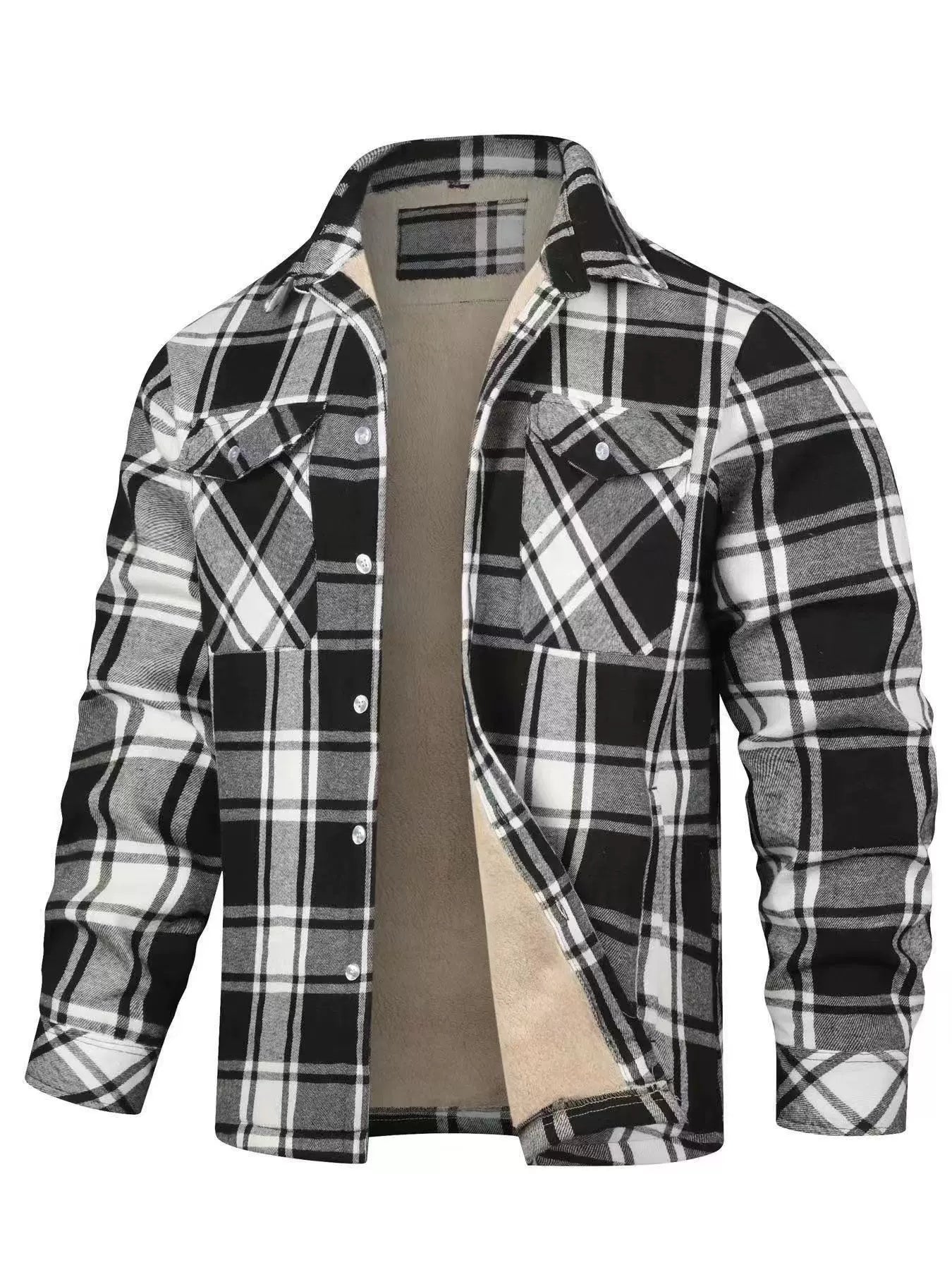 Plaid shirt with a brown interior on a white background